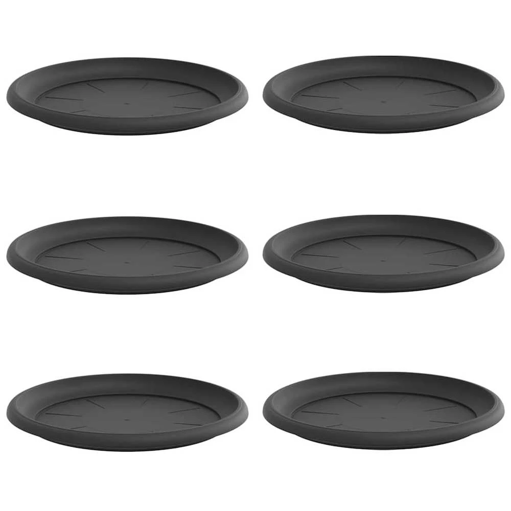 Apvalus gėlių padėklas 6 vnt. Juoda Ø 27 x 2,5 cm Plastmasė