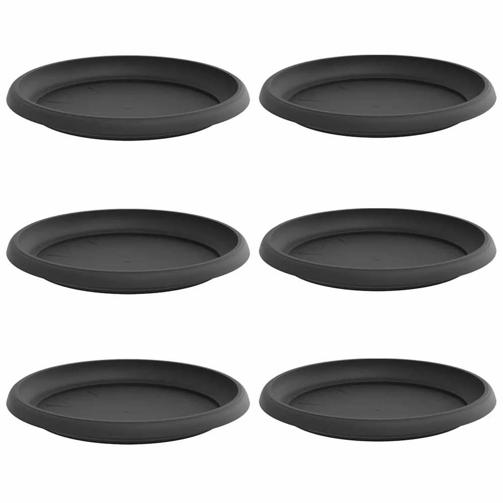 Apvalus gėlių padėklas 6 vnt. Juoda Ø 21,5 x 2,5 cm Plastmasė