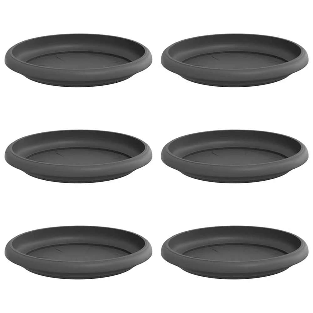 Apvalus gėlių padėklas 6 vnt. Juoda Ø 14 x 2 cm Plastmasė