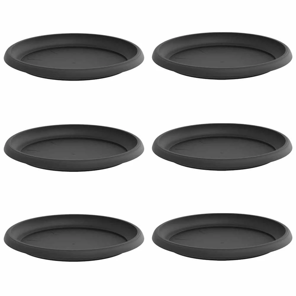 Apvalus gėlių padėklas 6 vnt. Juoda Ø 23,5 x 2,5 cm Plastmasė