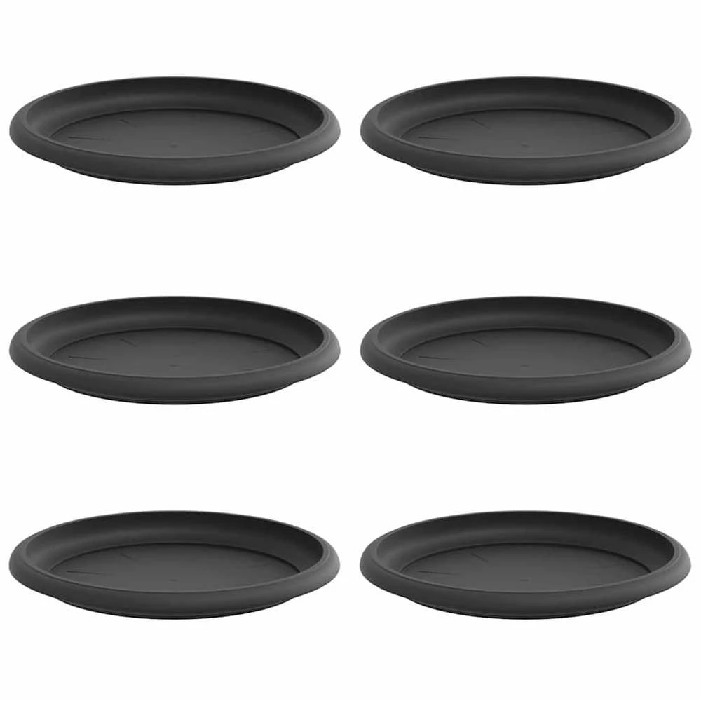 Apvalus gėlių padėklas 6 vnt. Juoda Ø 17,5 x 2 cm Plastmasė