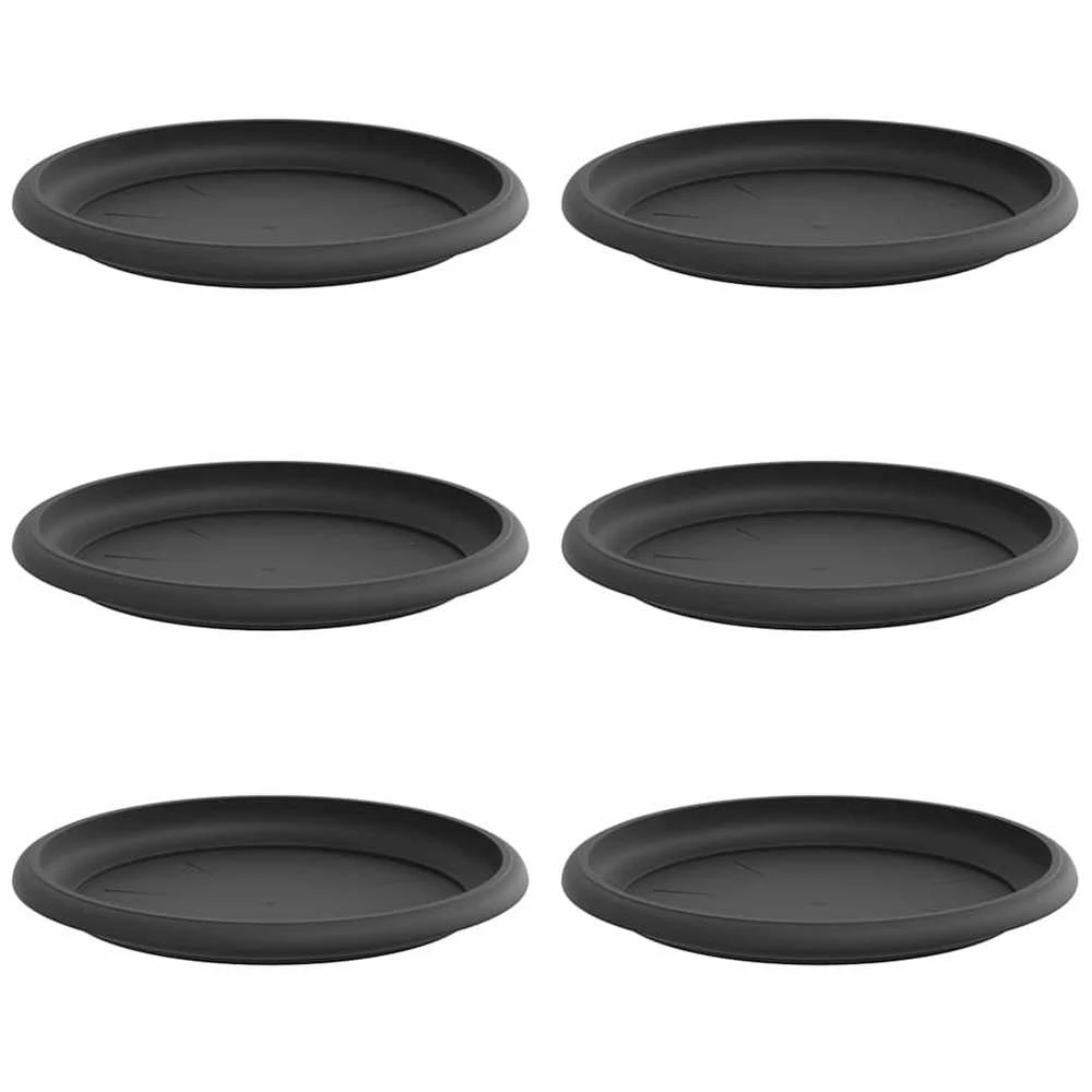 Apvalus gėlių padėklas 6 vnt. Juoda Ø 19 x 2 cm Plastmasė