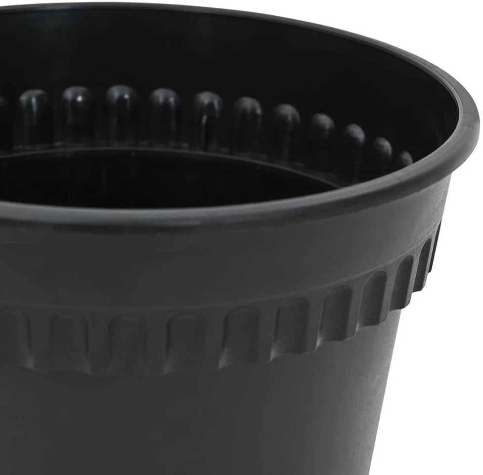 Apvalus gėlių vazonas 24 vnt. Juoda Ø 19 x 16,5 cm Plastmasė
