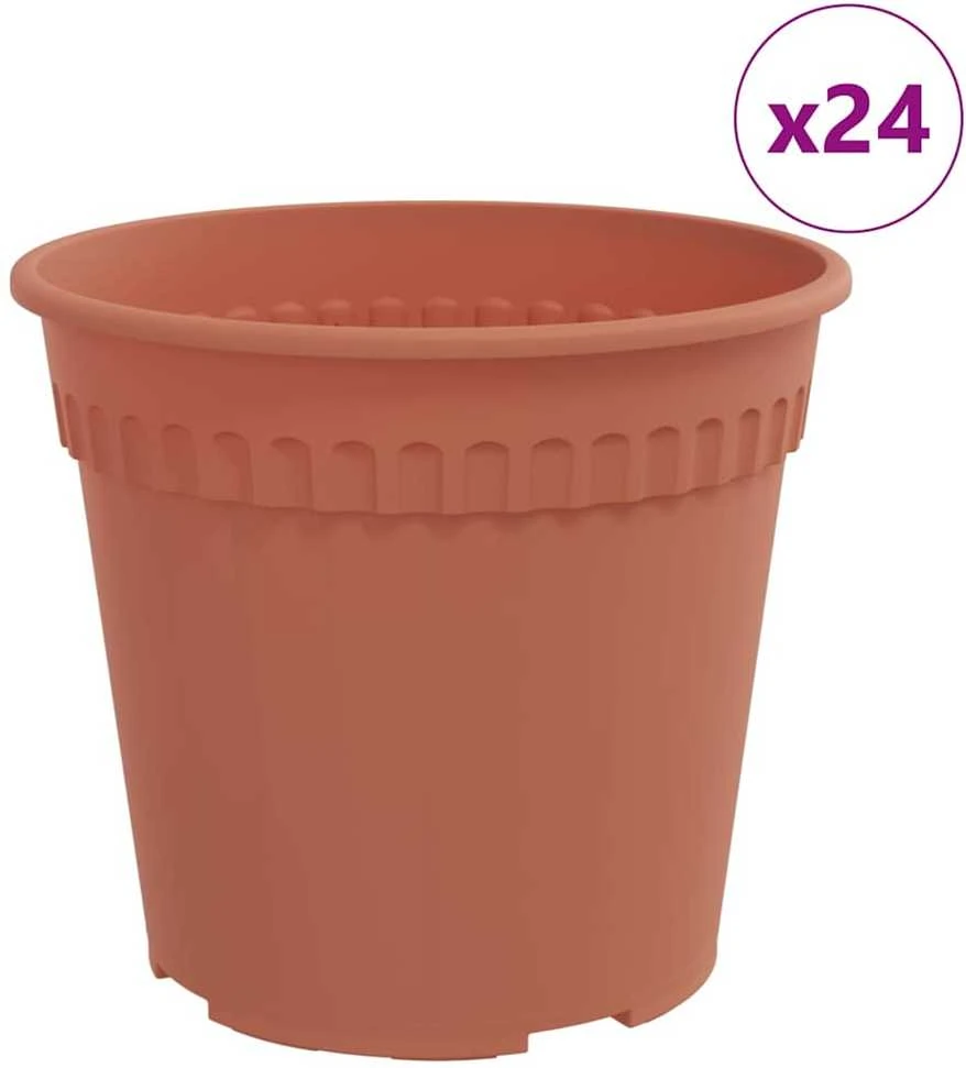 Apvalus gėlių vazonas 24 vnt. Raudona plyta Ø 19 x 16 cm