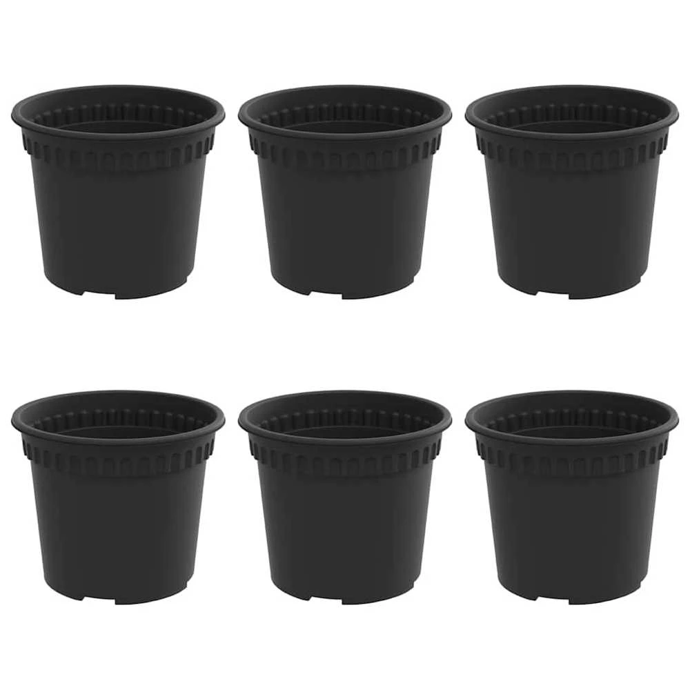Apvalus gėlių vazonas 6 vnt. Juoda Ø 12,5 x 10 cm Plastmasė