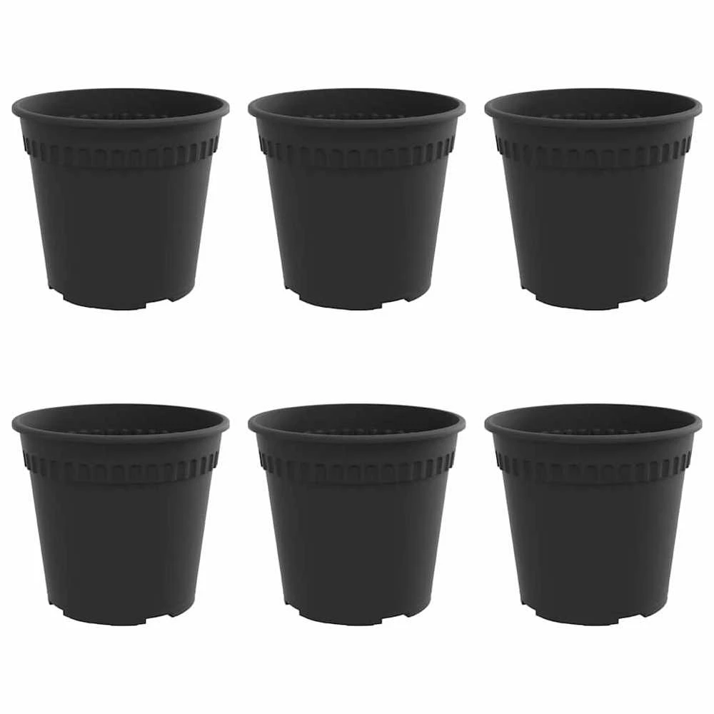 Apvalus gėlių vazonas 6 vnt. Juoda Ø 19 x 16,5 cm Plastmasė