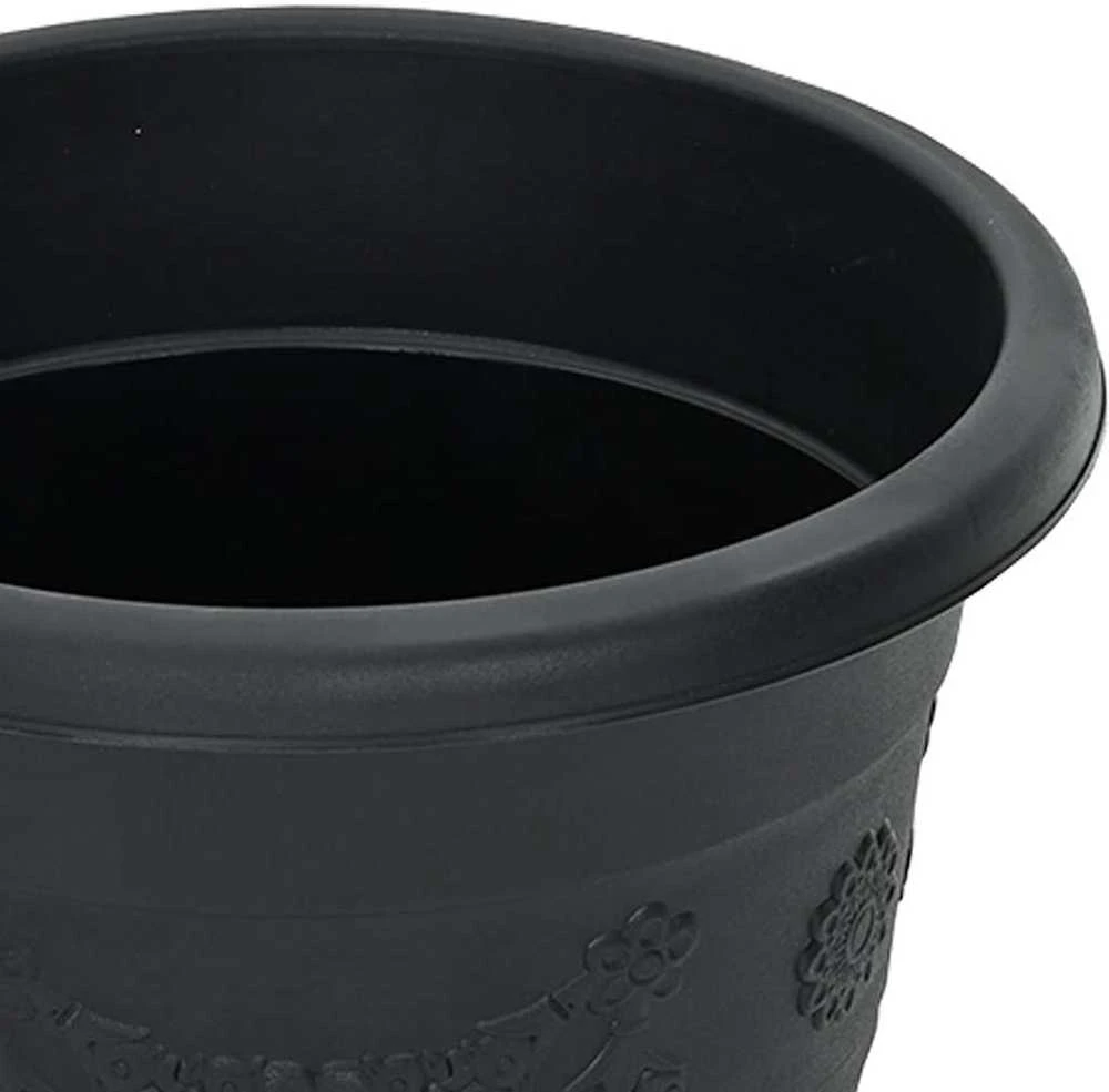 Apvalus gėlių vazonas 6 vnt. Juoda Ø 30 x 25 cm Plastmasė