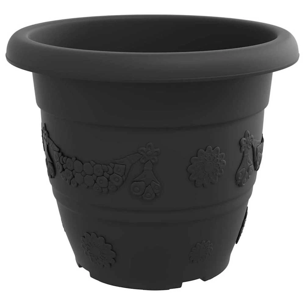 Apvalus gėlių vazonas 6 vnt. Juoda Ø 34 x 28 cm Plastmasė