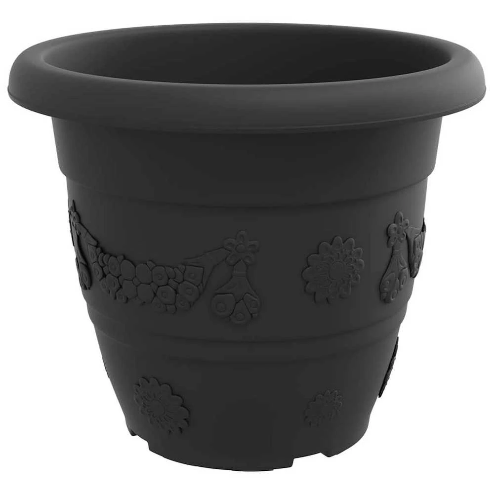 Apvalus gėlių vazonas 6 vnt. Juoda Ø 39 x 32 cm Plastmasė