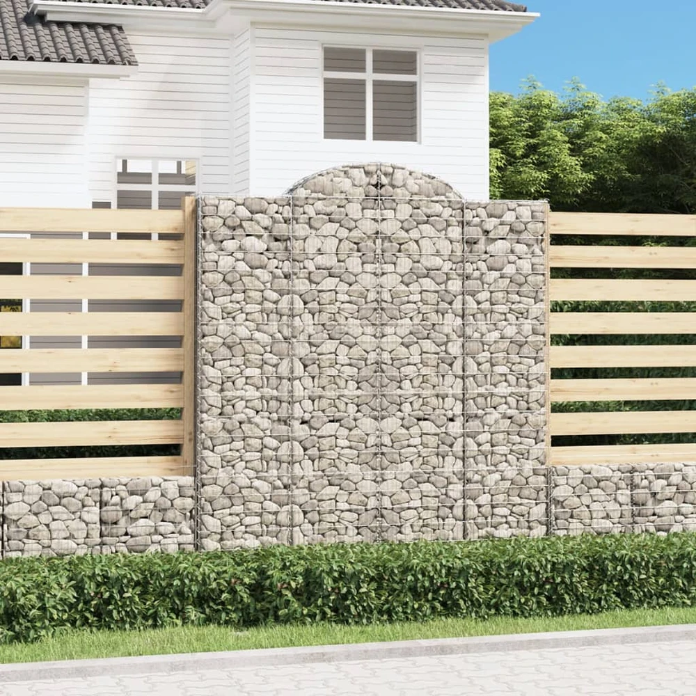 Arkiniai gabionų krepšeliai, 18 vnt., 200x50x220/240 cm, cinkuota geležis