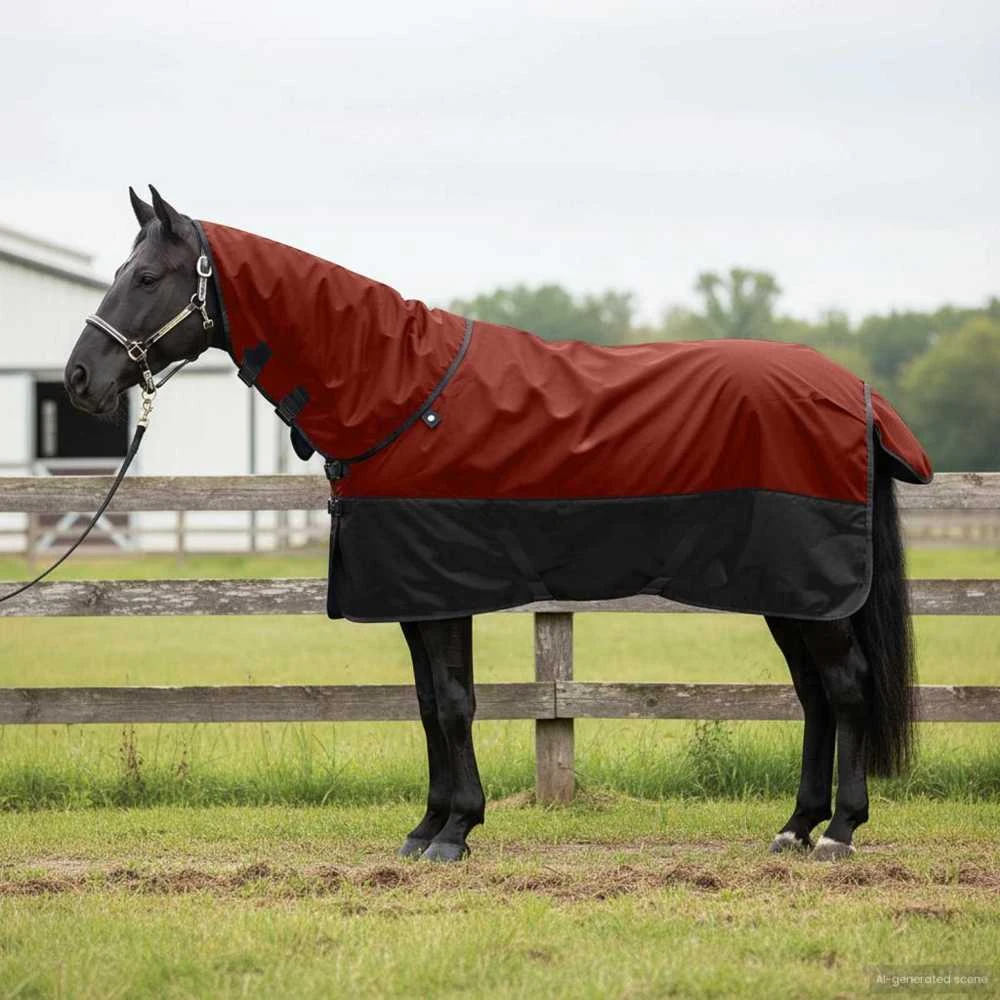 Arklių antklodė Bordo ir juoda 125 cm Poliesteris