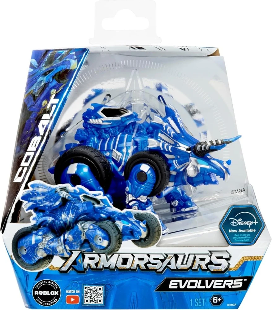 MGA Armorsaurs Evolver transformuojamas dinozauras Cobalt 2 viename 556459-EUC-V