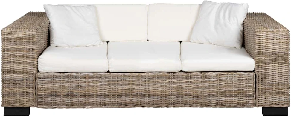 Sofa Aštuonių dalių trivietės sofos komplektas, ratanas