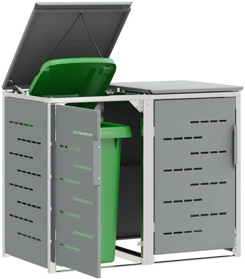 Atliekų dėžės saugojimas for 2 Bins 240L Nerūdijantis plienas