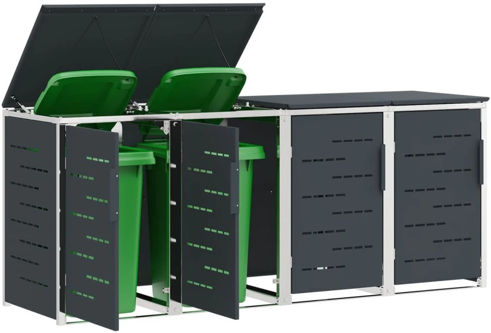 Atliekų dėžės saugojimas for 4 Bins 240L Nerūdijantis plienas