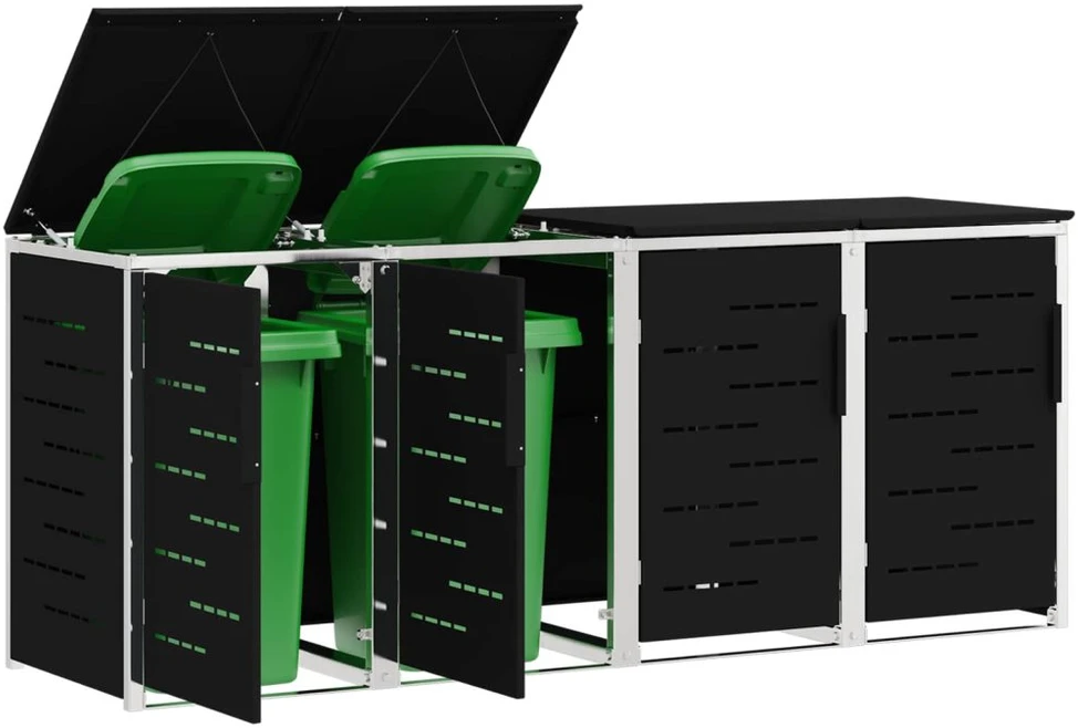 Atliekų dėžės saugojimas for 4 Bins 240L Nerūdijantis plienas
