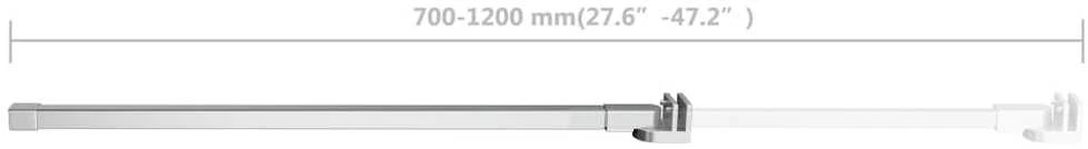 Atrama dušo pertvarai, nerūdijantis plienas, 70-120cm