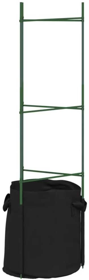Pomidorų narvai su augalų maišeliais, 6vnt., 116cm, plienas/PP