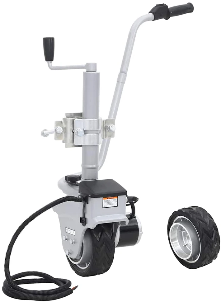 Atraminis ratukas su varikliu priekabai, aliuminis, 12V, 350W