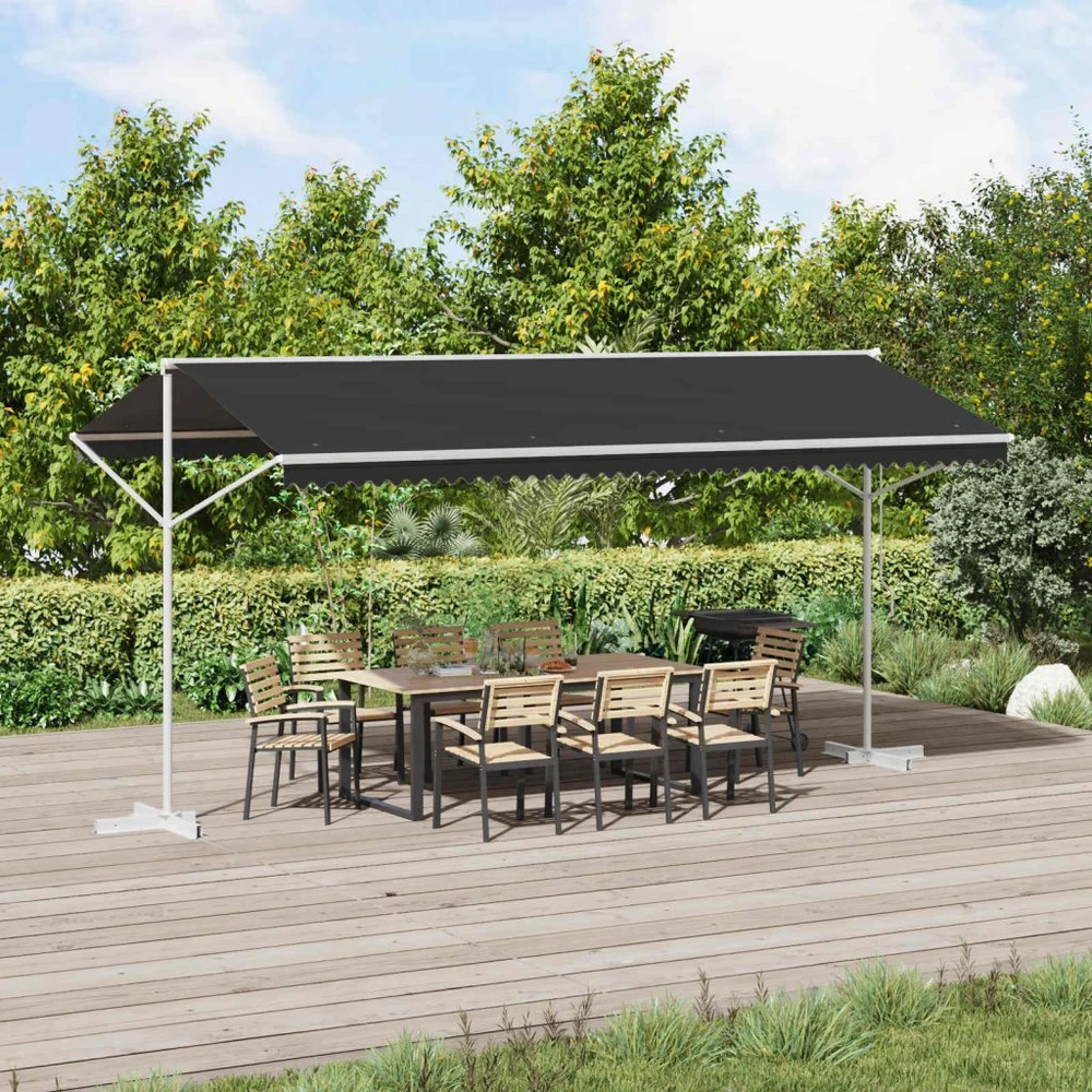 Atvira markizė 5 x 3 m Poliesteris Antracito