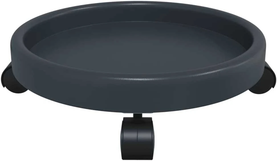 Augalų padėklai su ratukais, 2vnt., pilki, 34cm skersmens, 35kg