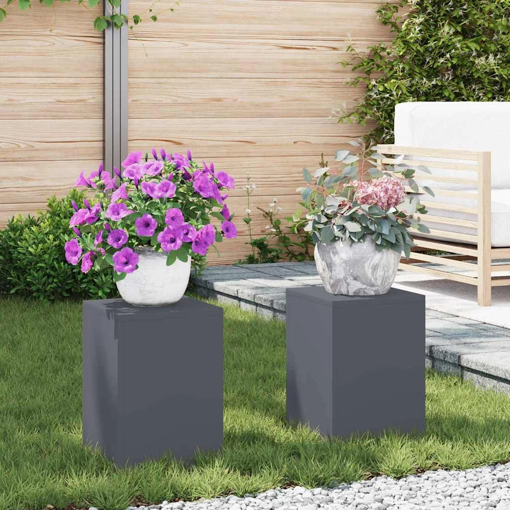 Augalų stovas 2 pcs Antracitas 24 x 24 x 35 cm Plienas