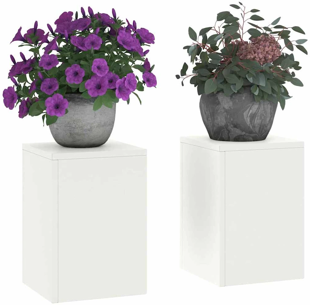 Augalų stovas 2 pcs Balta 24 x 24 x 35 cm Plienas