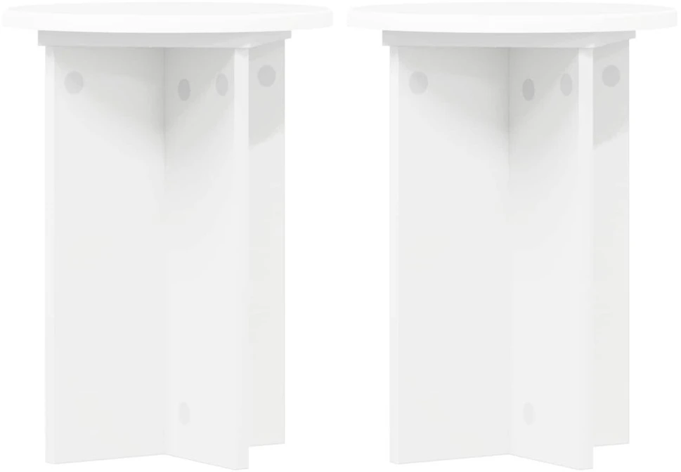 Augalų stovas 2 pcs Balta Ø295 x 40 cm Apdirbta mediena
