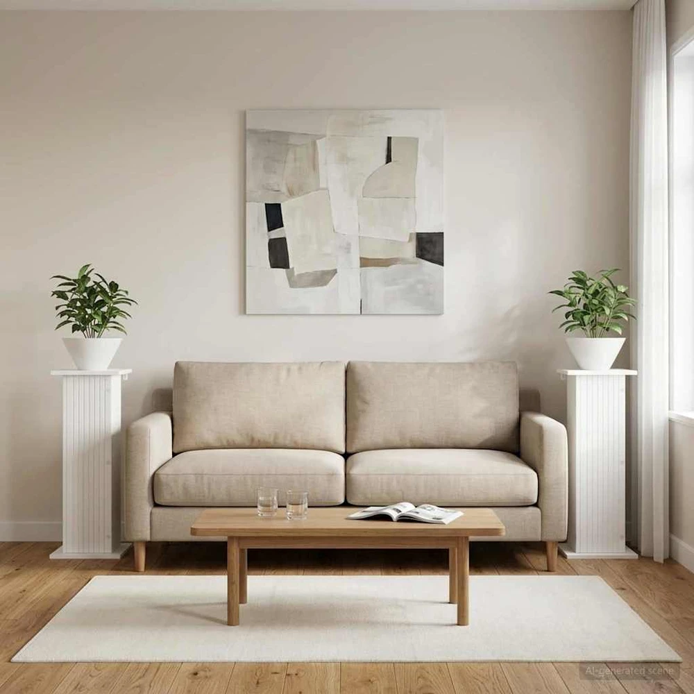 Augalų stovas 2 vnt. Balta 30,5 x 30 x 80,5 cm Apdirbta mediena