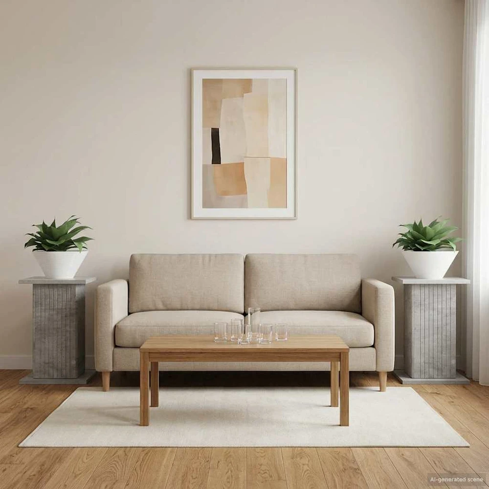 Augalų stovas 2 vnt. Betono pilka 30,5 x 30 x 43 cm