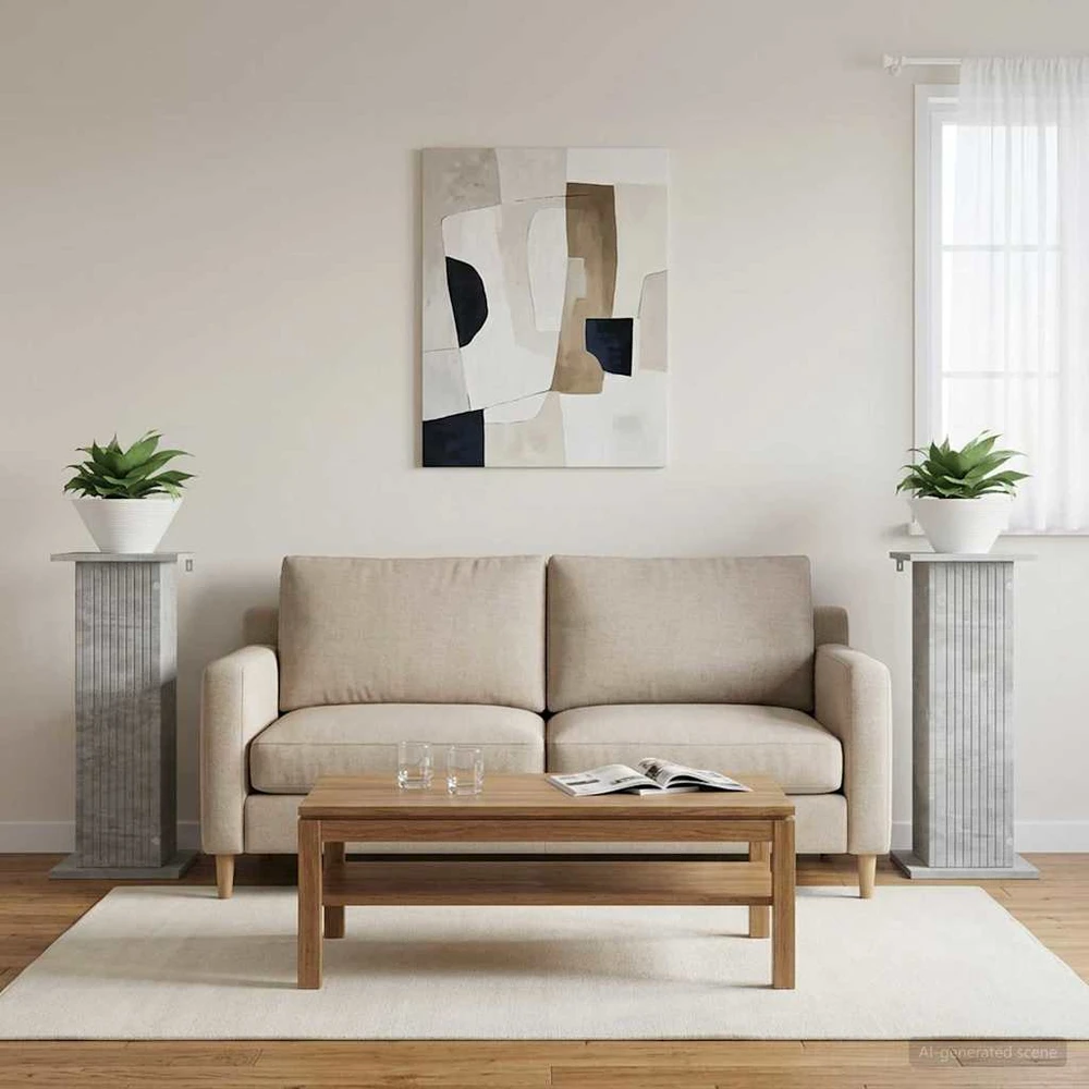 Augalų stovas 2 vnt. Betono pilka 30,5 x 30 x 80,5 cm