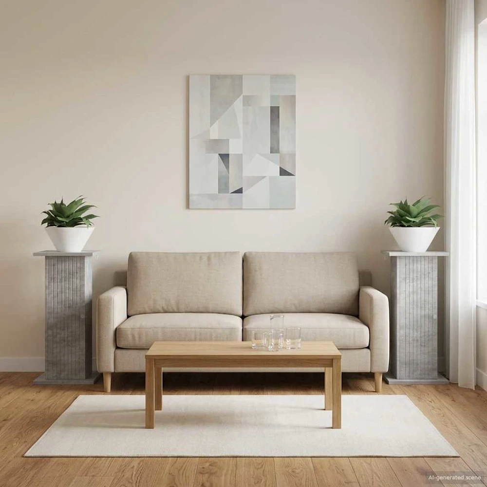 Augalų stovas 2 vnt. Betono pilka 30,5 x 30 x 60,5 cm
