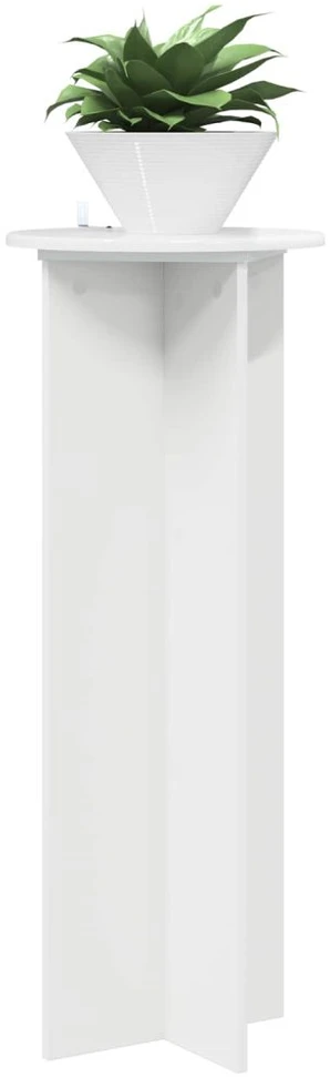 Augalų stovas 2 vnt. Itin blizgi balta Ø40 x 100 cm