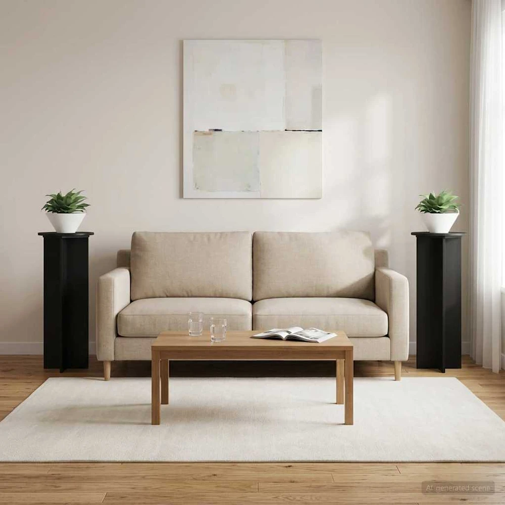 Augalų stovas 2 vnt. Juoda Ø40 x 100 cm Apdirbta mediena