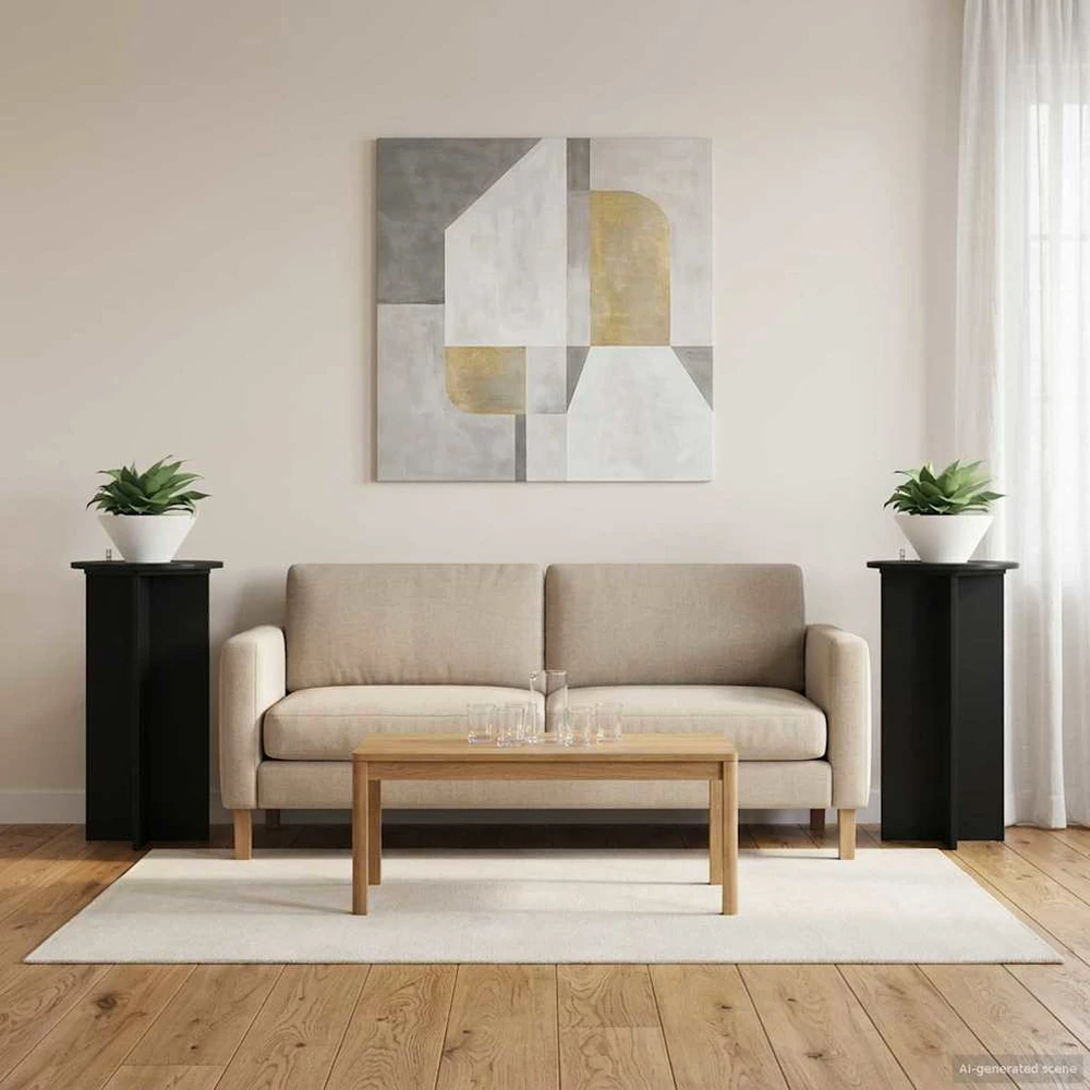 Augalų stovas 2 vnt. Juoda 40 x 40 x 80 cm Apdirbta mediena