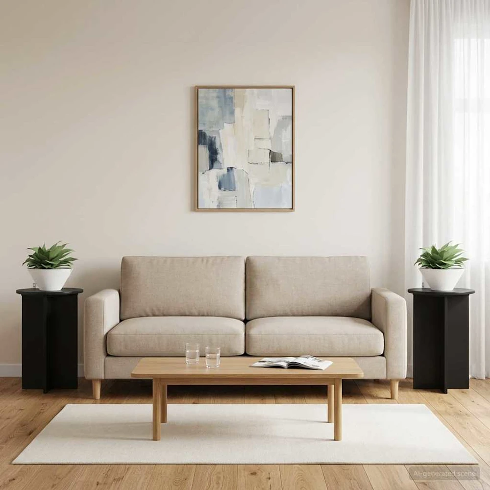Augalų stovas 2 pcs Juoda Ø40 x 60 cm Apdirbta mediena