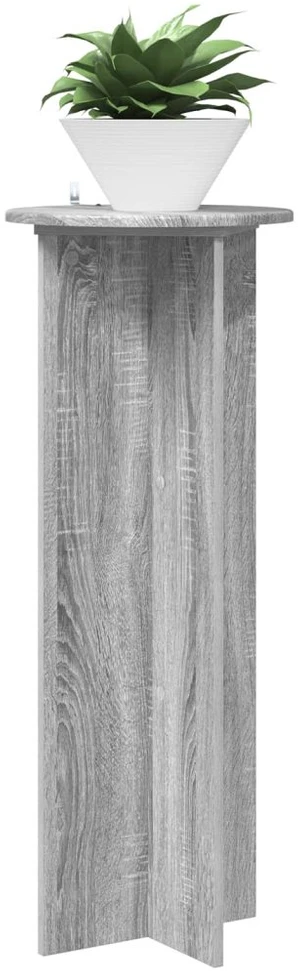Augalų stovas 2 vnt. Pilka sonoma ąžuolo Ø40 x 100 cm