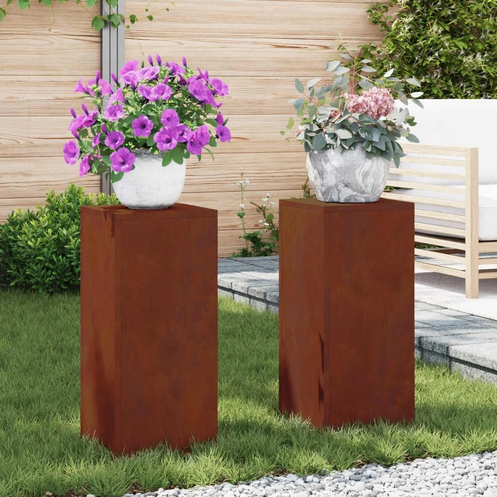 Augalų stovas 2 pcs Rūdijanti 24 x 24 x 55 cm