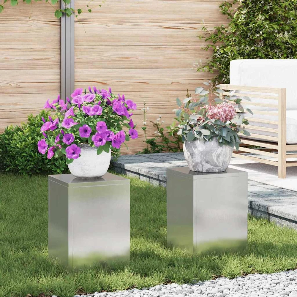 Augalų stovas 2 pcs Sidabro 24 x 24 x 35 cm