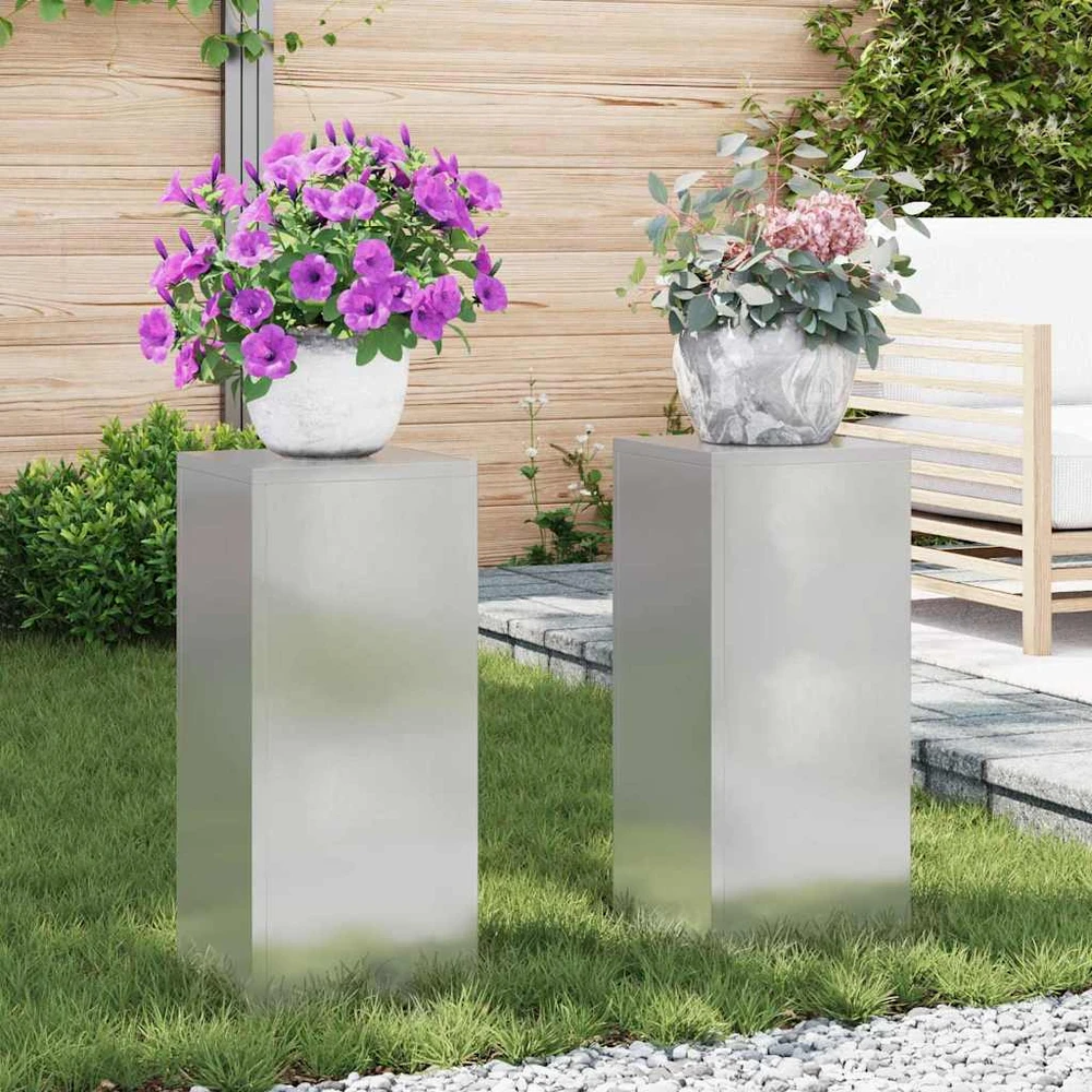 Augalų stovas 2 pcs Sidabro 24 x 24 x 55 cm