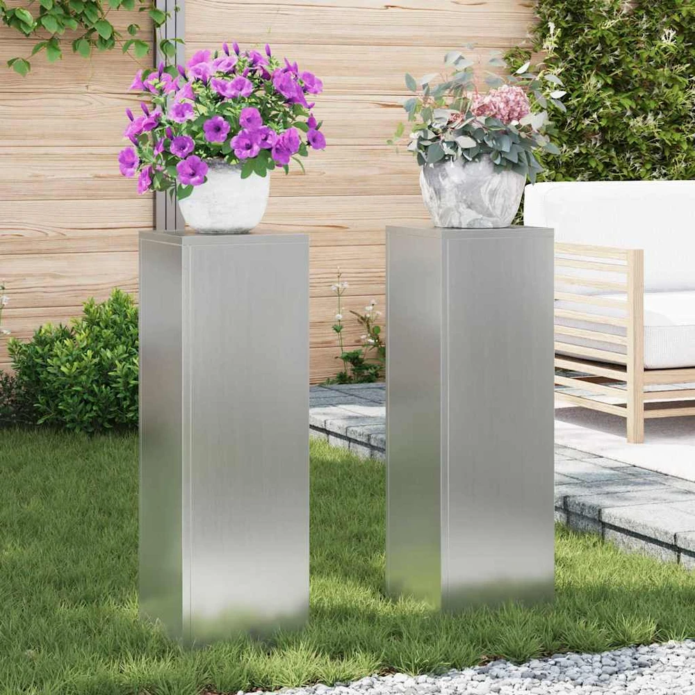 Augalų stovas 2 pcs Sidabro 24 x 24 x 75 cm