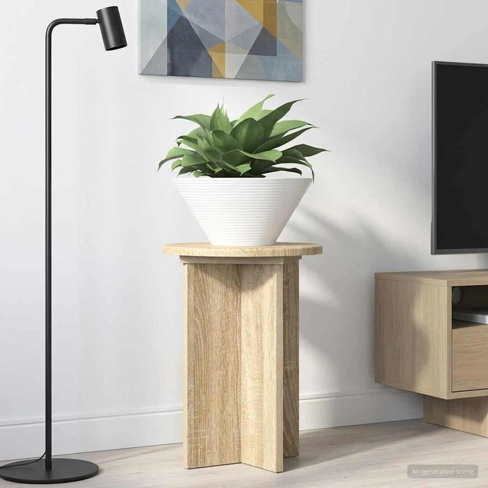Augalų stovas 2 pcs Sonoma ąžuolas Ø295 x 40 cm