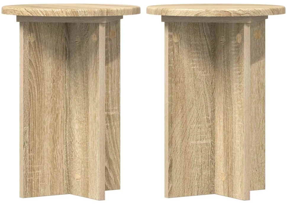 Augalų stovas 2 pcs Sonoma ąžuolas Ø295 x 40 cm