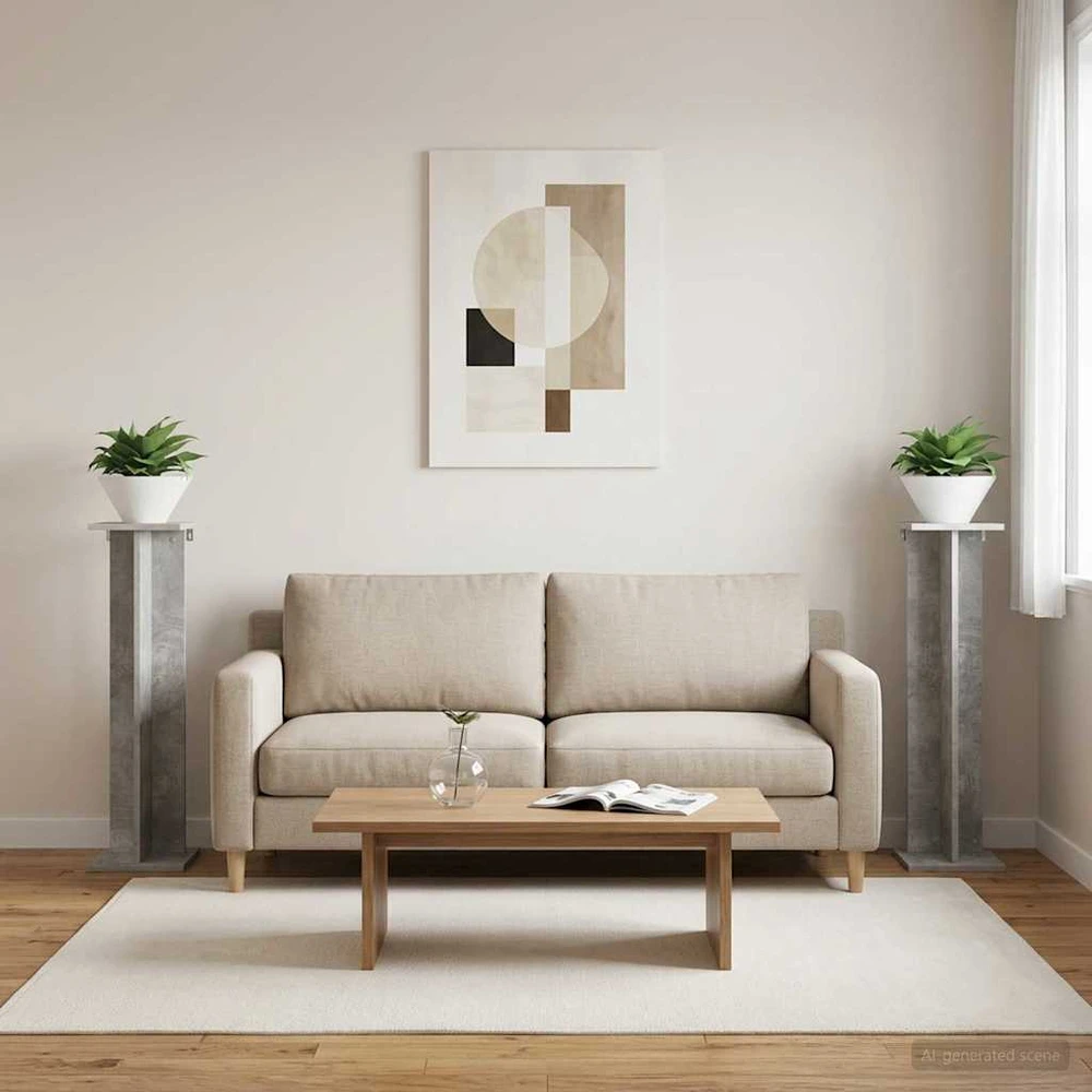 Augalų stovas 2 vnt. Betono pilka 25 x 25,5 x 100,5 cm