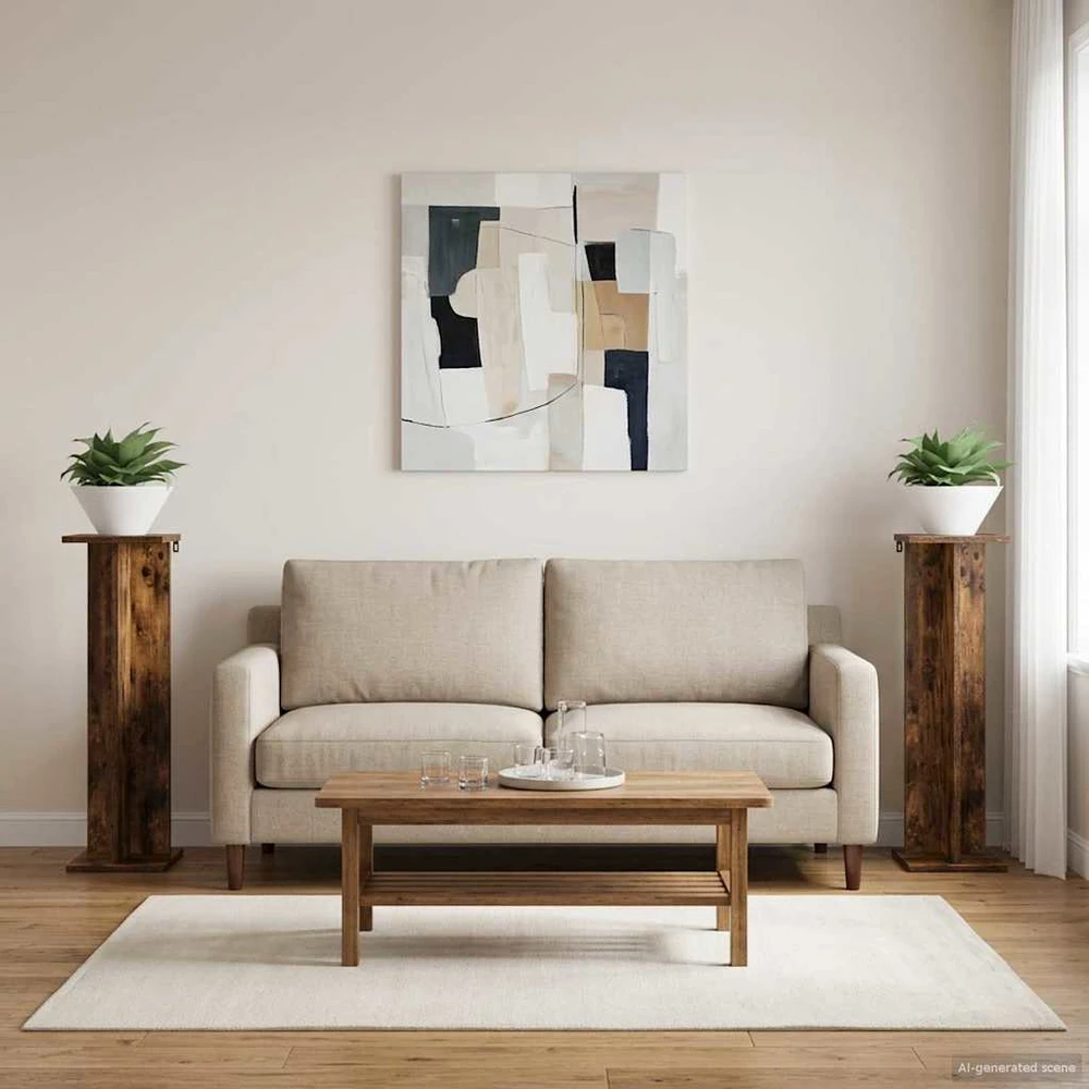 Augalų stovas 2 vnt. Dūminio ąžuolo 25 x 25,5 x 80,5 cm