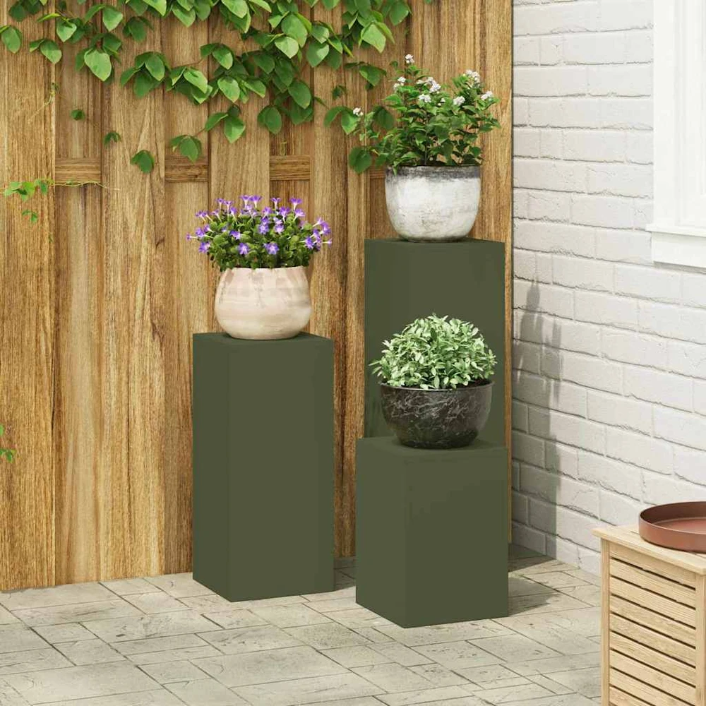 Augalų stovas 3 pcs Alyvuogių žalia Plienas