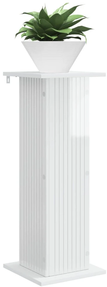 Augalų stovas Itin blizgi balta 30,5 x 30 x 80,5 cm