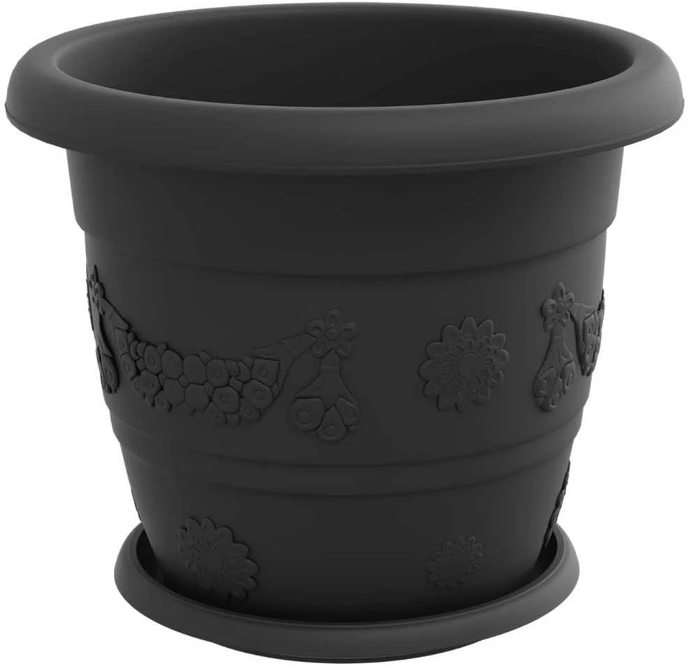 Augalų vazonai 24 pcs Juoda Ø 26 x 21.5 cm Plastmasė