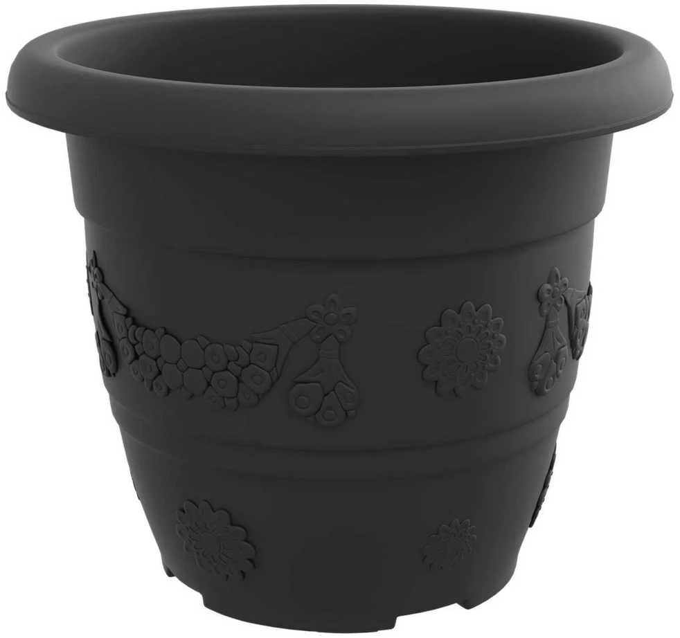 Augalų vazonai 24 pcs Juoda Ø 26 x 21.5 cm Plastmasė