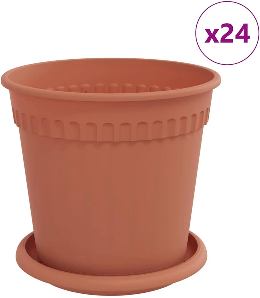 Lova Augalų vazonai 24 vnt. Raudona plyta Plastmasė
